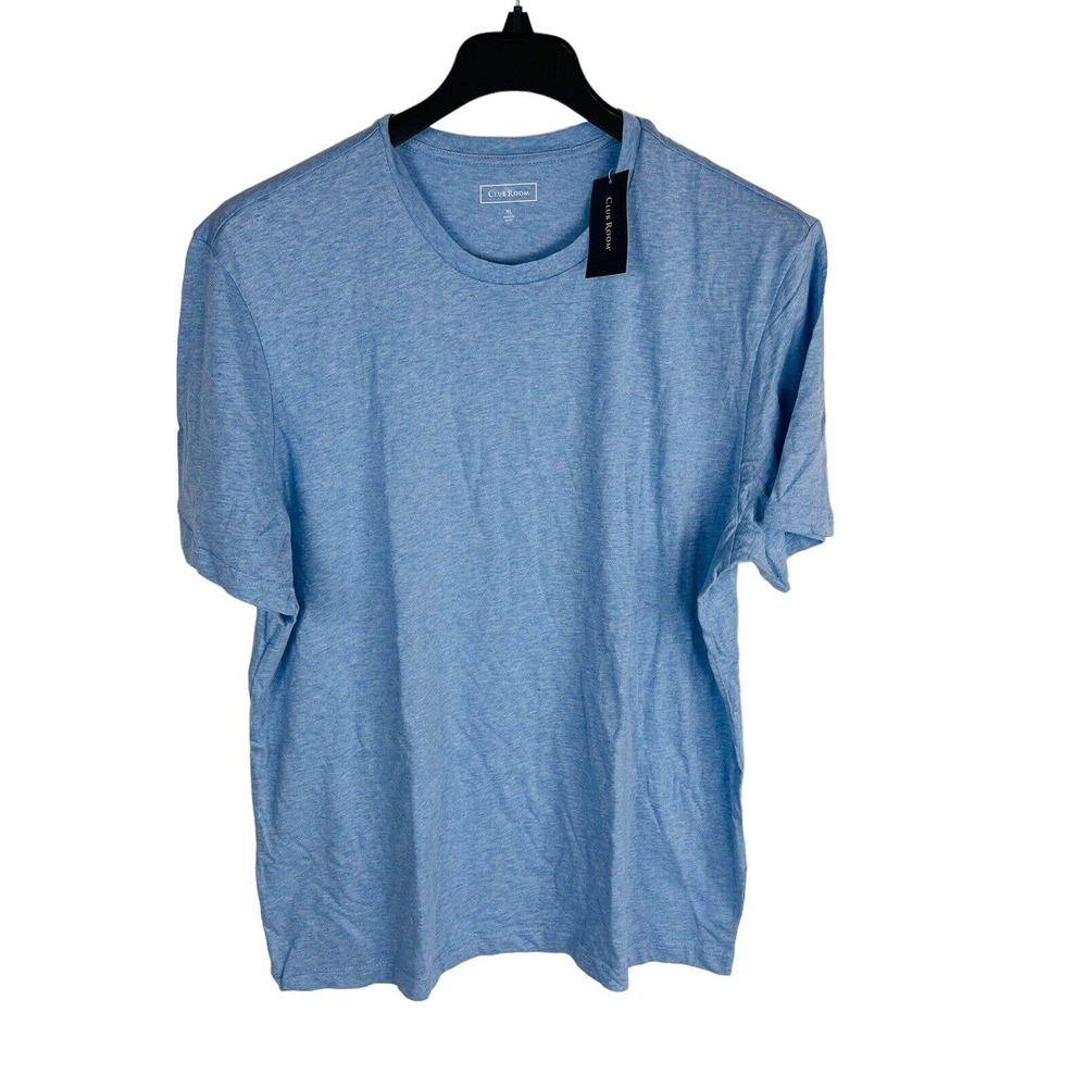 New Club Room Mens Sz‎ Small Crew Neck Cotton T-Shirt Blue Yonder Heather NWT